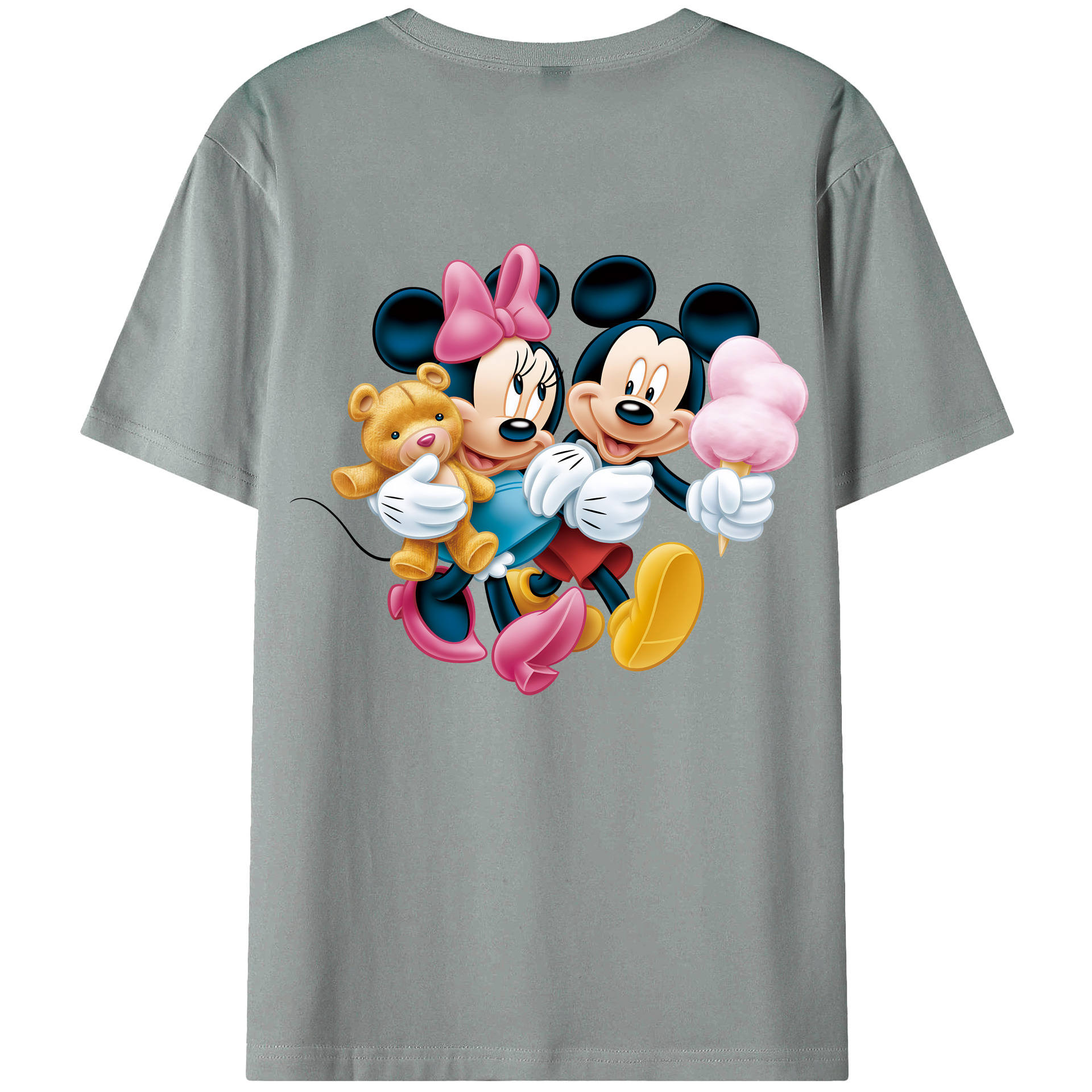 （画像用） ミッキーマウス Mickey Mouse 綿100％ メンズ半袖Tシャツ（バックプリント） 通気性